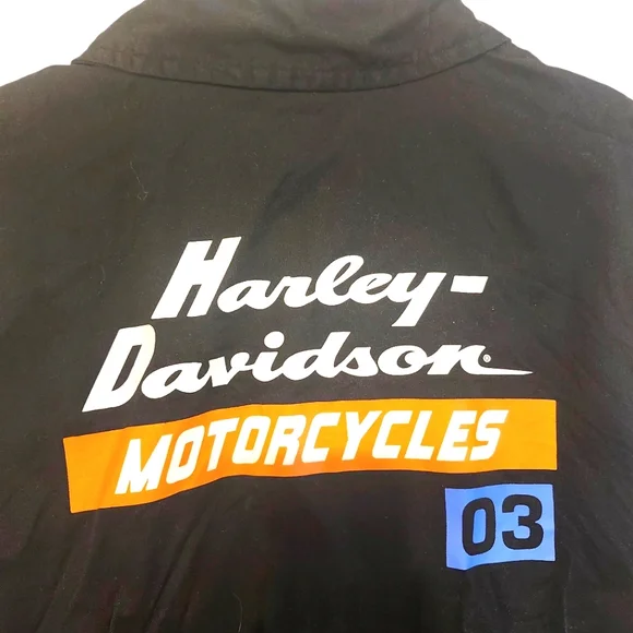 Harley-Davidson Women's Zip Front Sleeveless Shirt, Black, Size Large - Picture 3 of 4